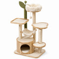 Árbol de Gato de Bambú y Sisal con Hamaca Beige y Verde