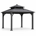 Pabellón de Aluminio Gris Oscuro 300x400 cm con Techo Doble