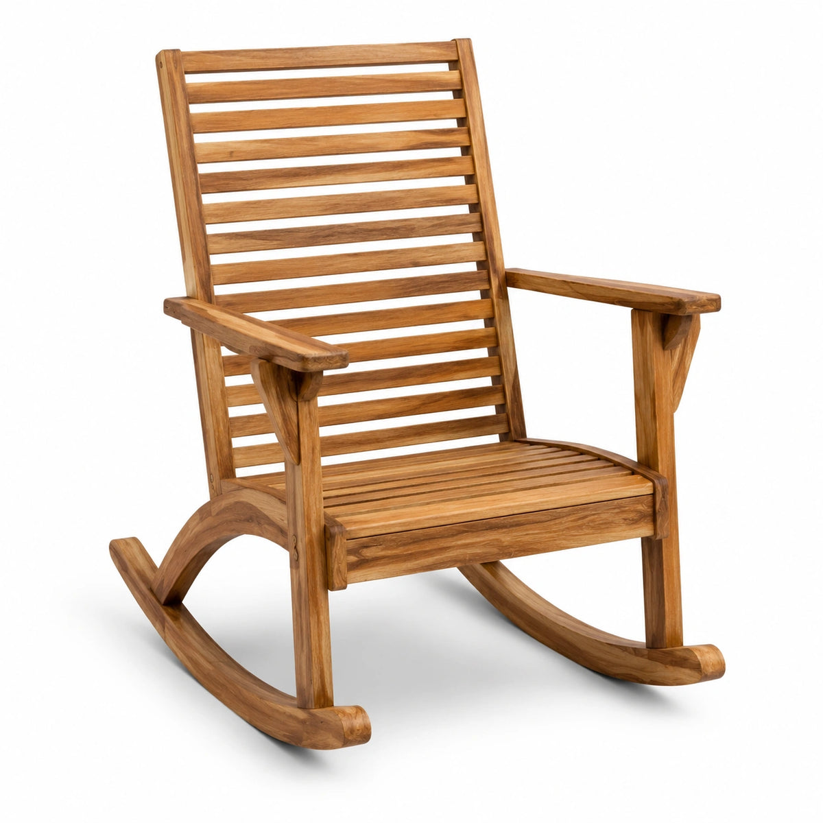 Silla mecedora de madera de teca
